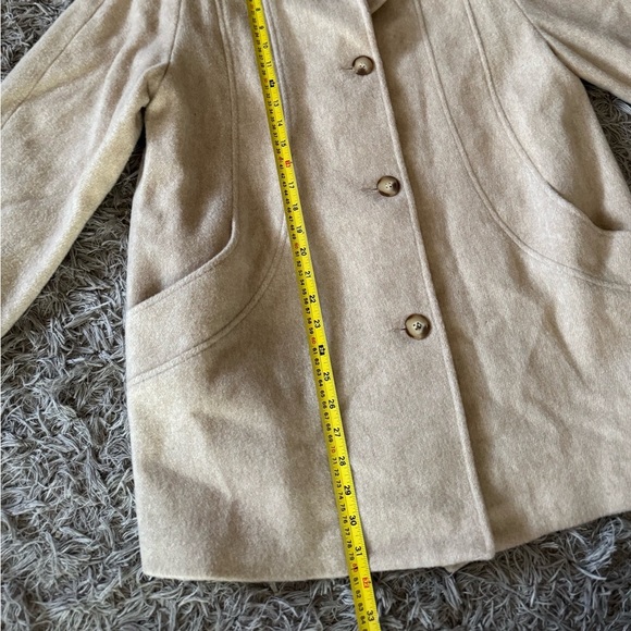 Cabin Creek Jacket Petite Women 8P Oatmeal Wool Button Up Shaped Car Coat Cozy - Picture 3 of 8
